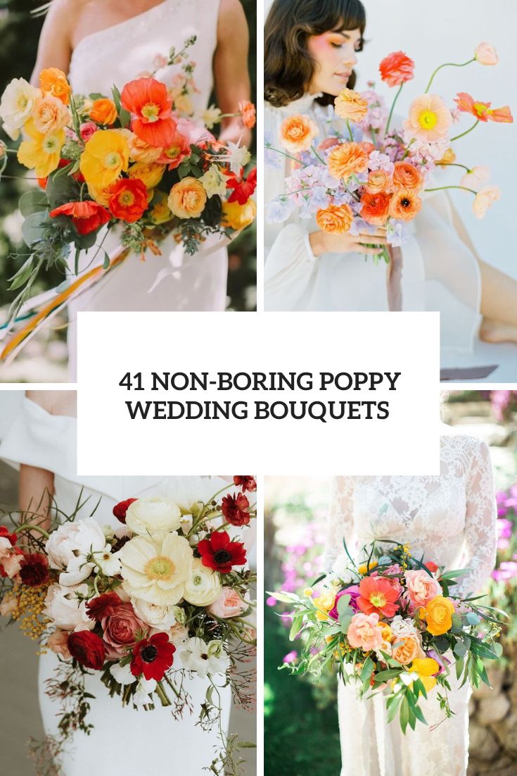 non boring poppy wedding bouquets cover