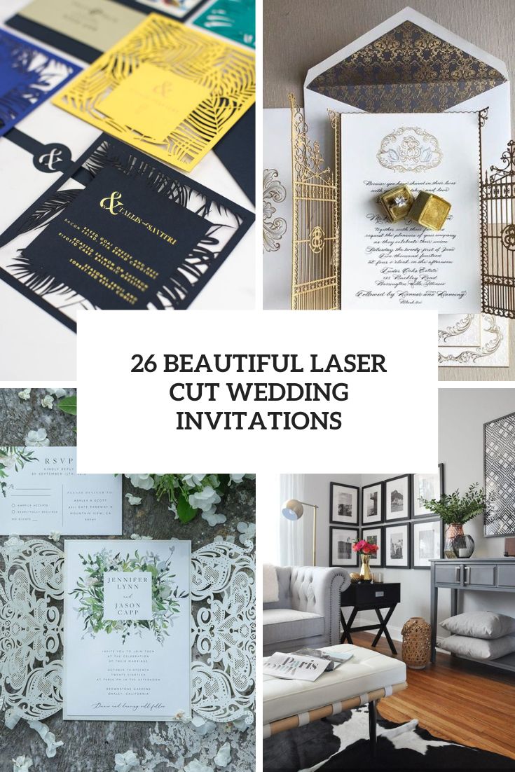 beautiful laser cut wedding invitations cover