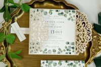 a lovely botanical wedding invitations