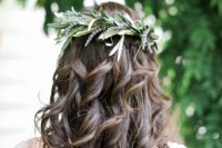 greenery and lavender crown is a fantastic idea for a boho or backyard bride, it’s perfect for a summer wedding