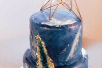 a romantic starry night wedding cake
