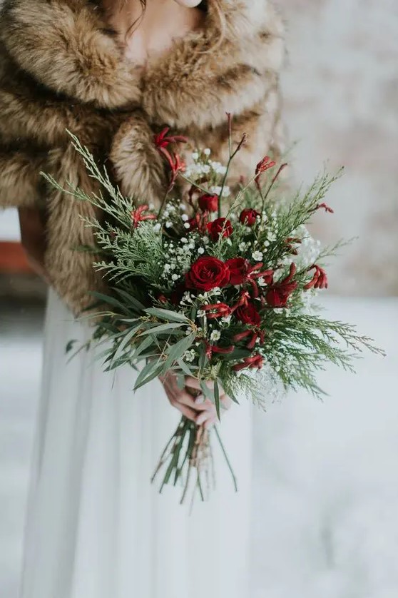 a lovely winter wedding bouquet