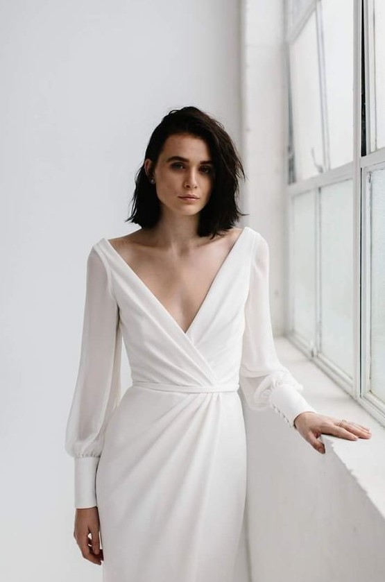 a modern minimalist wedding dress