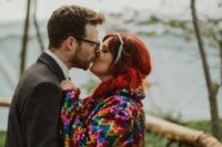 15 a rainbow sequin bridal jacket is a fantastic color addtion and a bold solution for a unique bridal look