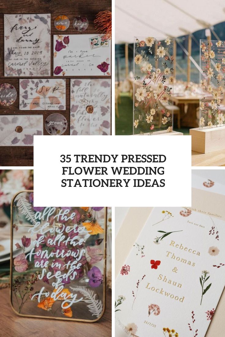 35 Trendy Pressed Flower Wedding Stationery Ideas