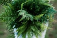 a fern wedding bouquet is a great idea for a modern or minimalist bride, it won’t wither