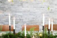 a lush and textural fern table garland is always a very spectacular idea that brings interest to the table