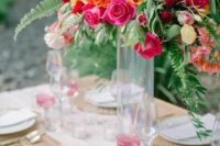 05 a neutral wedding tablescape with orange napkins and super bold blooms is a fantastic idea to enjoy color
