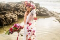 a lovely floral bridal look