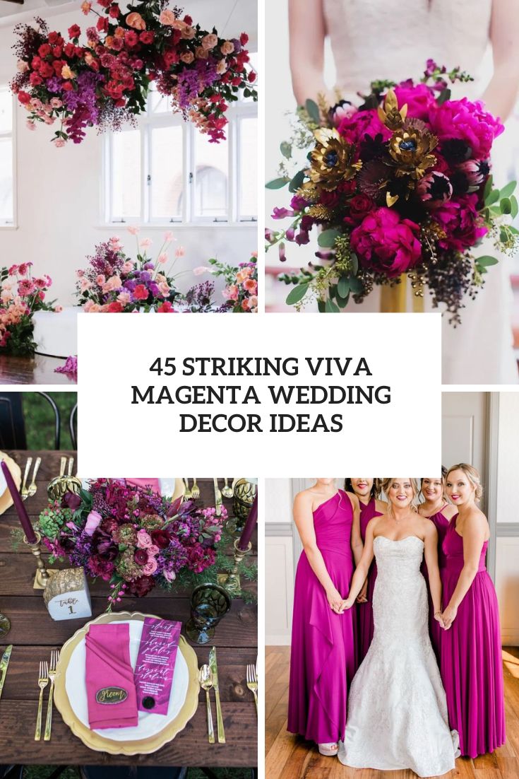 striking viva magenta wedding decor ideas cover