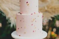 a cute two-tier minimalist wedding cake