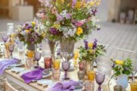 a cute summer wedding table setting
