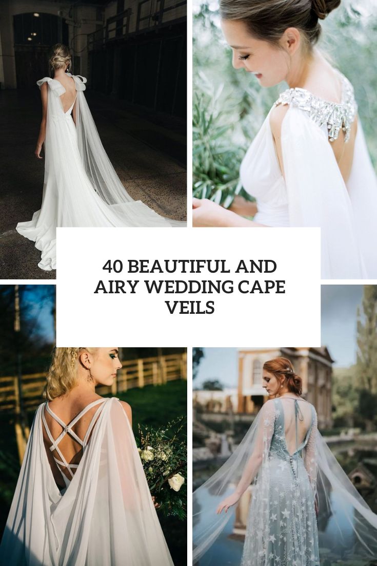 beautiful and airy wedding cape veils cover