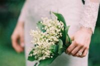 46 a tiny and lovely lily of the valley wedding bouquet is a classic and cool idea for a bride in spring or summer