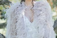 04 a blush ostrich feather bridal cover up will beautifully pair up with your wedding dress adding a subtle touch of color