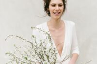 29 a modern wedding bouquet of white blooming branches is a gorgeous idea for a spring wedding, it looks really fresh