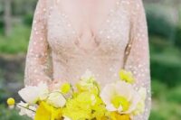 a shiny yellow wedding bouquet