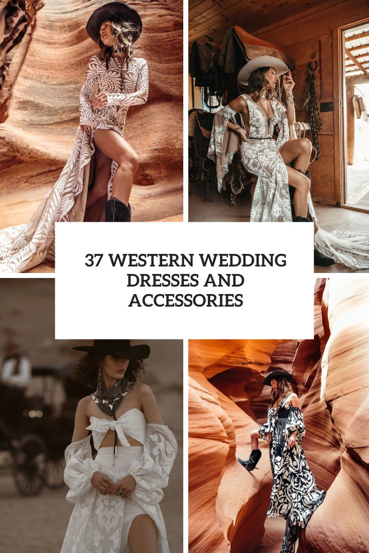 western wedding dresses and accessories cover