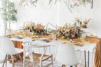 a stylish boho wedding tablescape