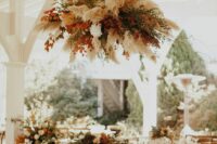 a chic boho fall wedding tablescape