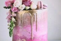 a romantic pink wedding cake
