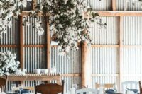 a lovely industrial wedding table setting