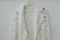 24 a beautiful and sophisticated white lace bridal jacket styled as a moto one is a unique solution to rock