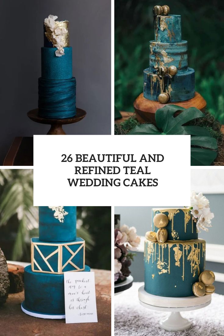 beautiful and refined teal wedding cakes cover