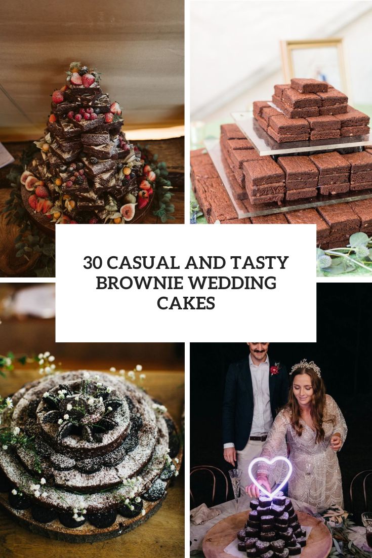 casual and tasty brownie wedding cakes cover