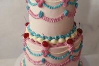 a romantic pink wedding cake