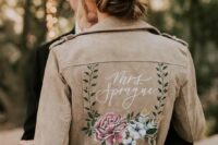 18 a neutral leather jacket with handpainted flowers and a new second name is a cool idea for the fall