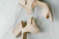 09 comfortable nude block heels with wide straps are great for wearing them at the wedding and after it