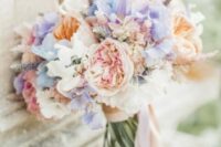 a lovely pastel spring wedding bouquet