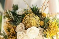 a lovely bouquet with yellow florals