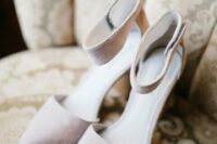 40 nude suede ankle strap wedding shoes are a comfortable and chic idea for a modern bride