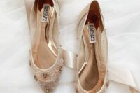 46 sheer nude wedding flats with embellishments are a beautiful and delicate idea for any bride