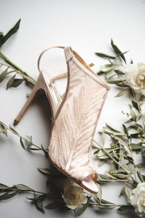 sophisticated blush peep toe wedding shoes or boots like these ones will be a gorgeous accent in your look