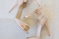 59 whimsy blush wedding heels with ankle straps and glitter touches for a chic glam look