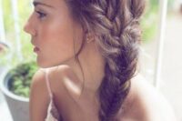 a French to fishtail side braid is a relaxed and casual hairstyle idea to go for