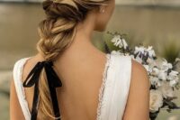 a simple way to rock ribbon to accent a hairstyle