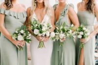 05 mismatching sage green maxi bridesmaid dresses are chic and refined and look fresh