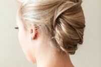 12 a tight French twist updo with a volume on top on balayage hair for a chic and stylish look