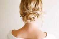 32 a simple twisted low bun is suitable for long and medium length hair, it’s a classic idea to try