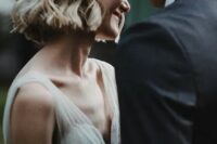 33 a blonde bob with waves and a celestial hair vine is a lovely idea for a celestial bride
