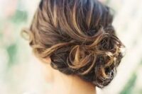 38 a gorgeous curly updo with a textural top is an elegant and stylish idea to go for