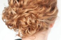 41 a beautiful and easy wavy updo with a wavy top and a beautiful ginger shade is a cool idea for a wedding
