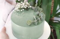 a gentle green wedding cake