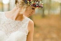 a lovely floral crown is a great accessory for a bride