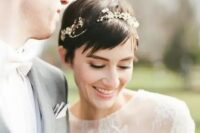 a lovely short wedding hairstyle