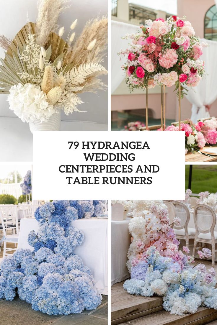 hydrangea wedding centerpieces and table runners cover